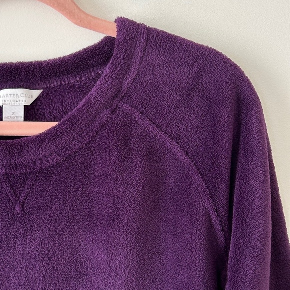 Charter Club Purple Plush Fleece Crewneck Top - Picture 5 of 16